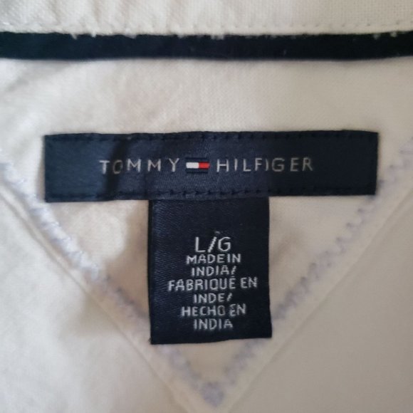 Tommy Hilfiger Woman Size L White Button Up Embroidered Dragon Fly & Logo Shirt - Picture 5 of 7